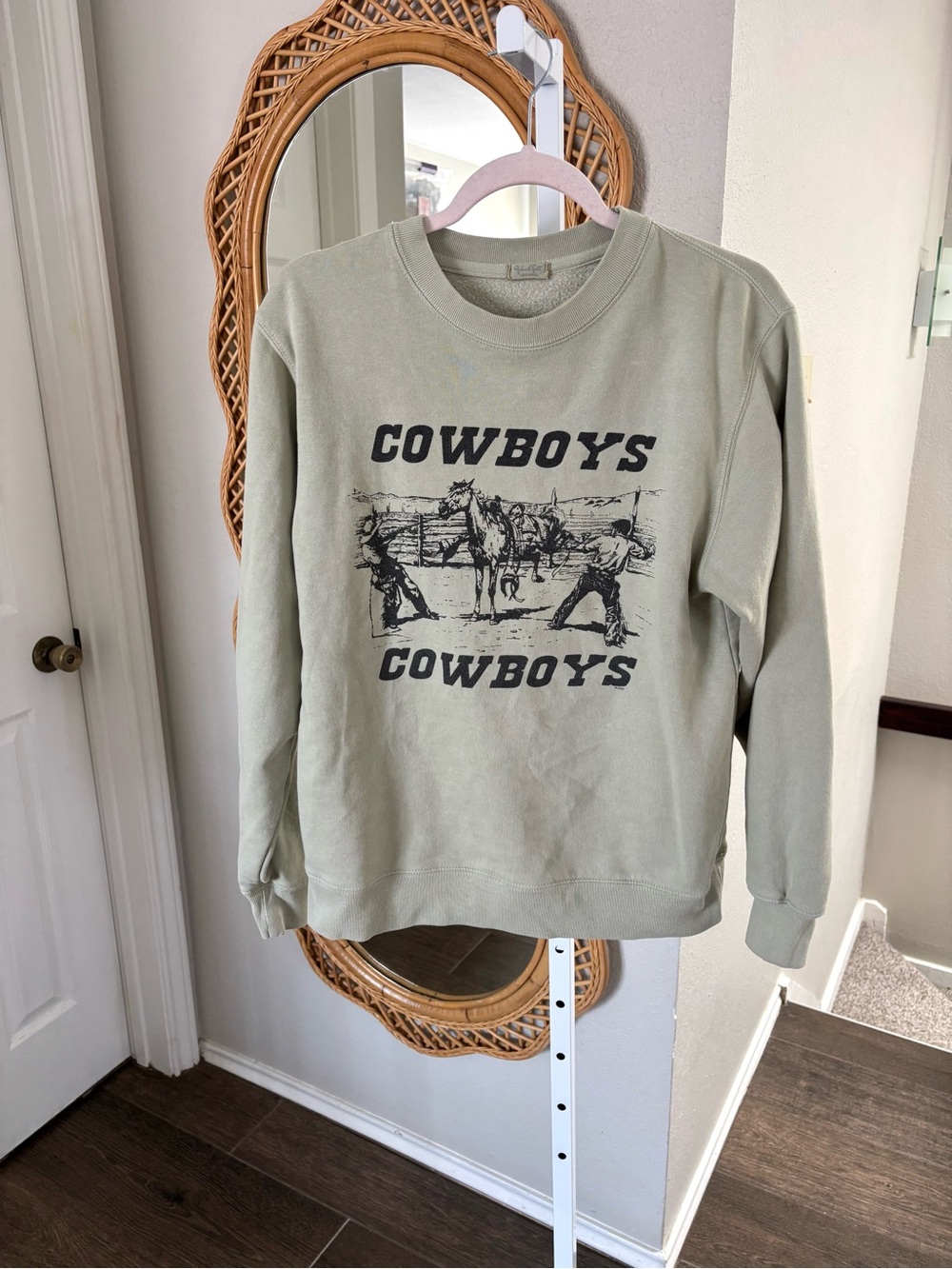 Brandy Melville / John Galt Women's Green Sweatshirt Cowboys Graphic